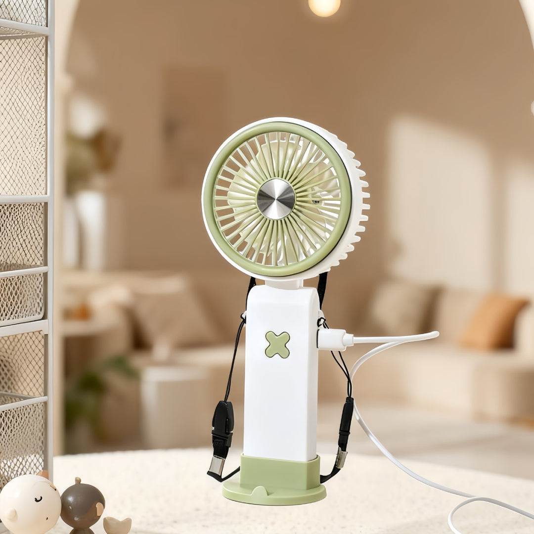 Unisex Tragbarer Handventilator mit flexiblem Hals und USB-Ladefunktion Karnz