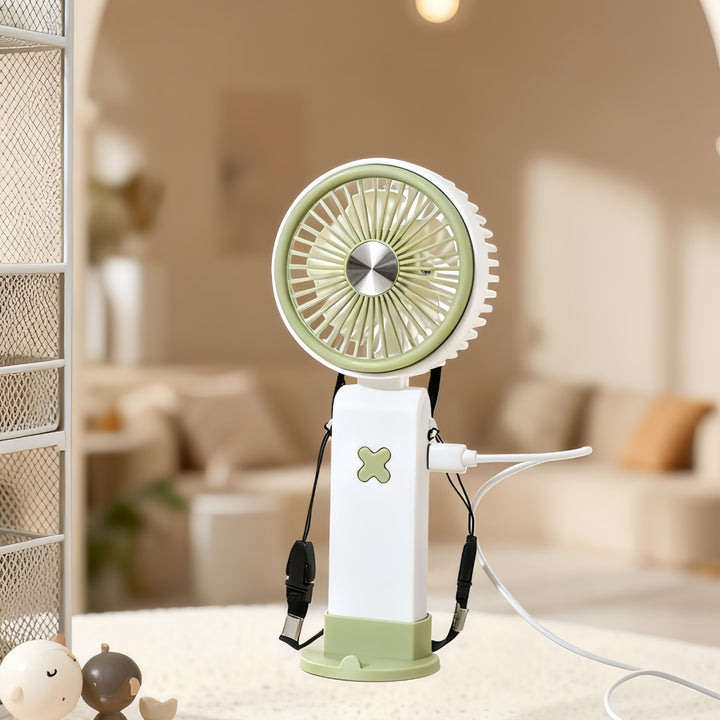 Unisex Tragbarer Handventilator mit flexiblem Hals und USB-Ladefunktion Karnz