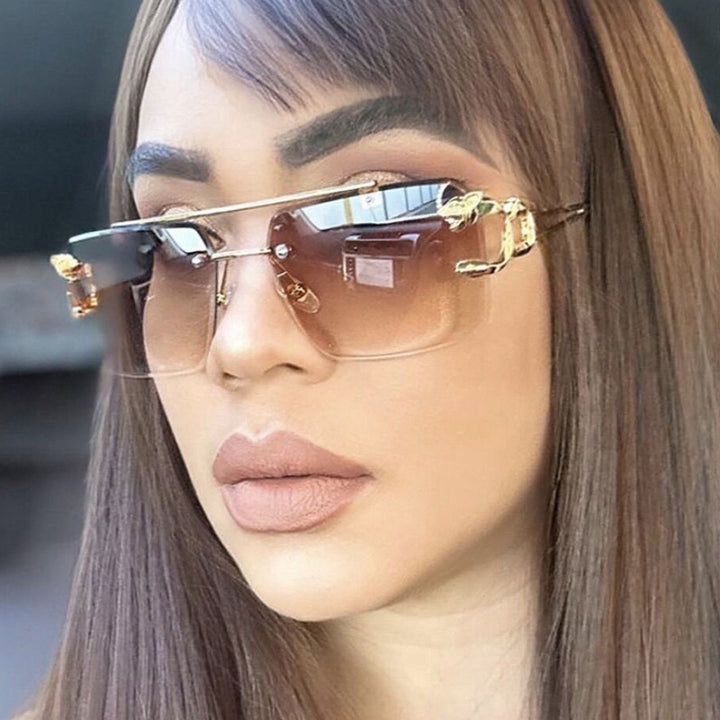 Damen quadratische Sonnenbrille mit eleganten Zierdetails Karnz