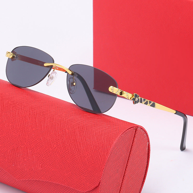Damen modische Sonnenbrille mit stilvollem Metallrahmen und schützenden Gläsern Karnz