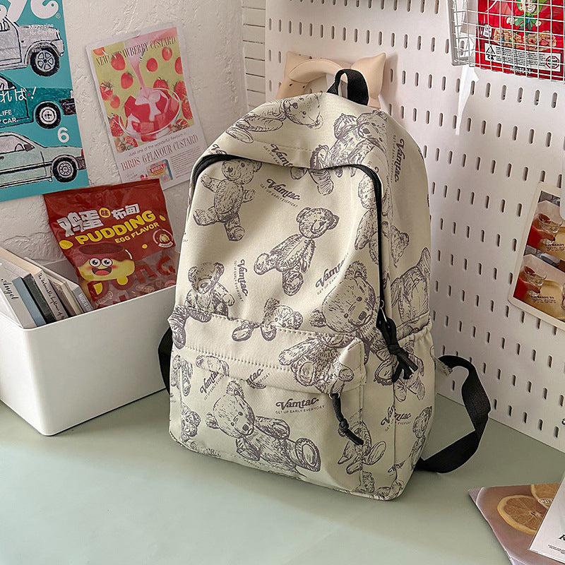 Niedlicher Teddy-Bär-Print-Rucksack