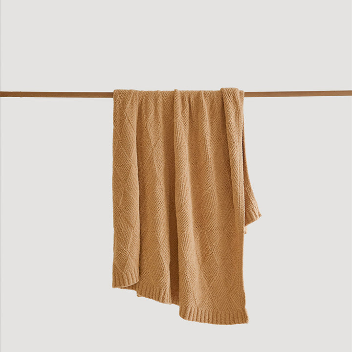 Texturiertes Diamantstrick Kuscheldecke