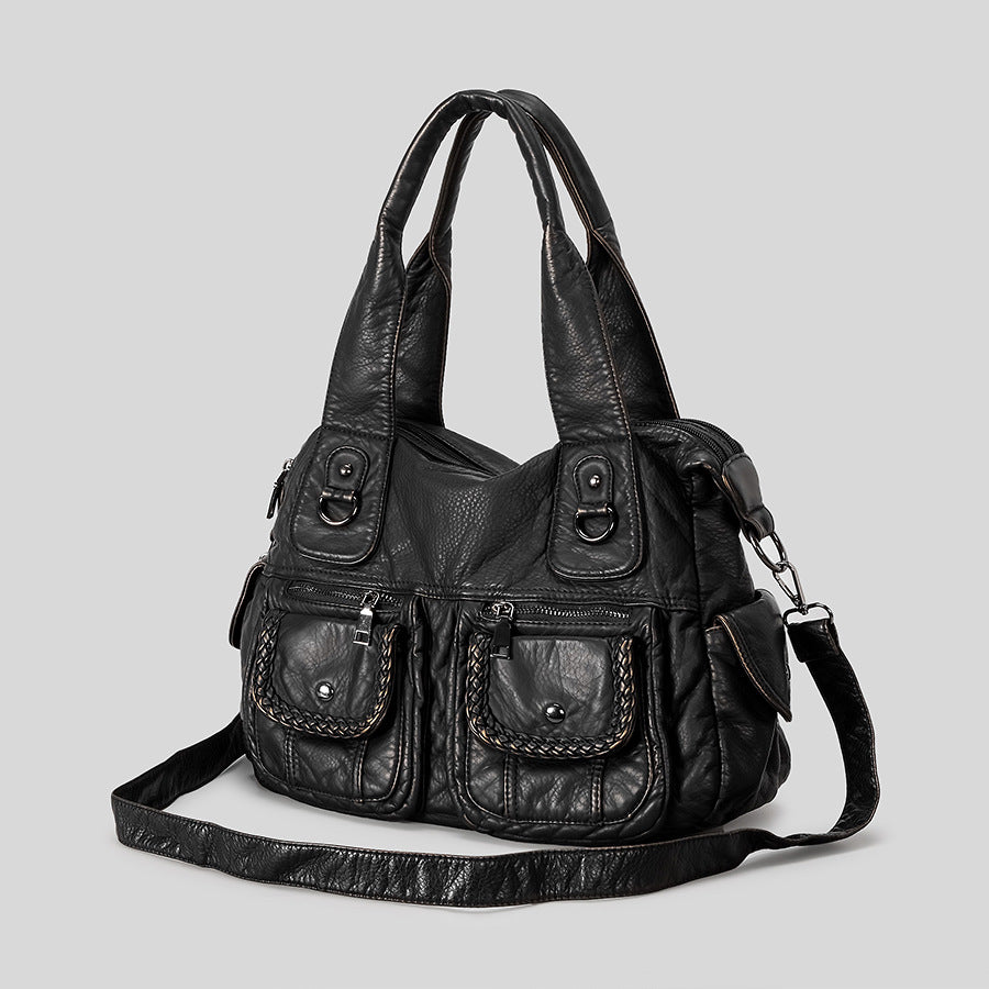 Multifunktionale Lederhandtasche