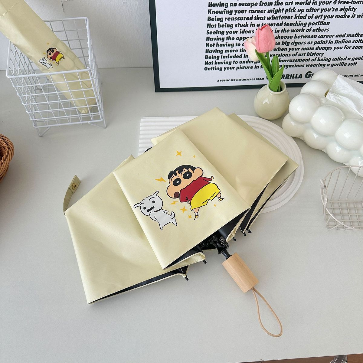 Damen Faltregenschirm mit kreativem Charakterdesign Karnz