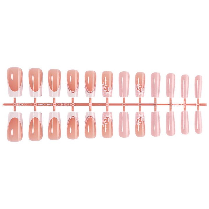Dekoratives Press-On Nagelkunstset mit floralen Designs Karnz