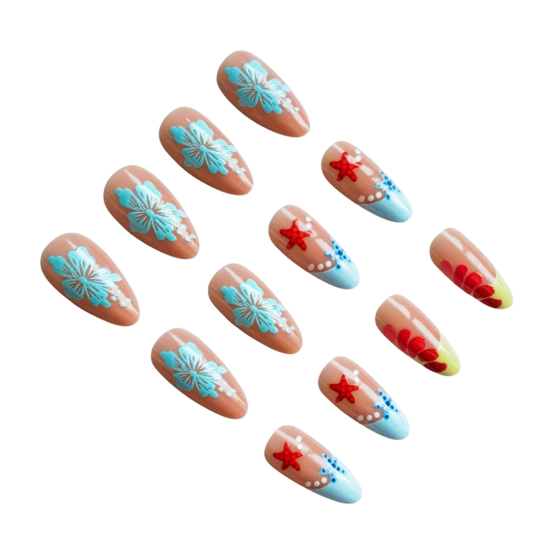 Künstlerisches Sommer-Themen-Acryl-Nagelkunstset