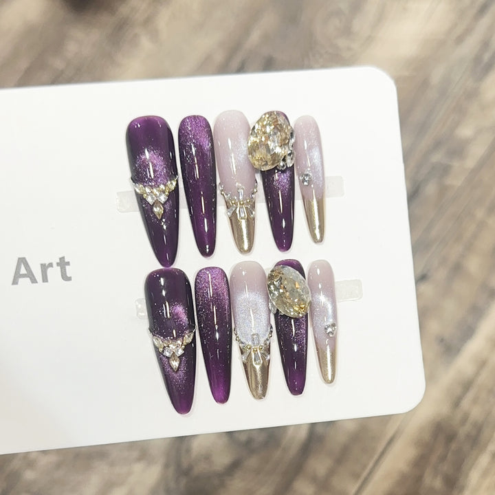 Glamouröse Lange Stiletto Press-On Nagelset