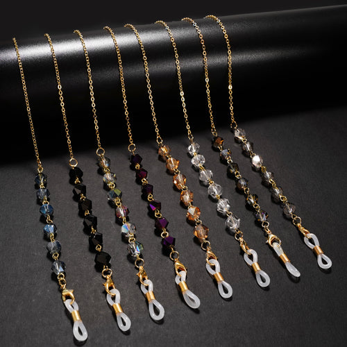 Elegante Kristallperlen Brille Kette Karnz