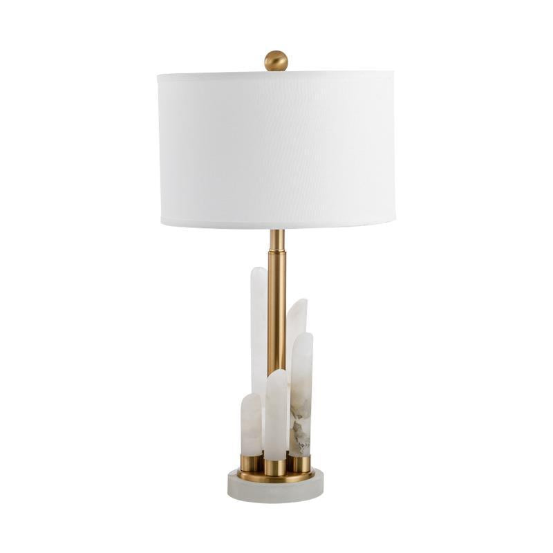 Moderne dekorative Tischlampe mit elegantem Steinfuß