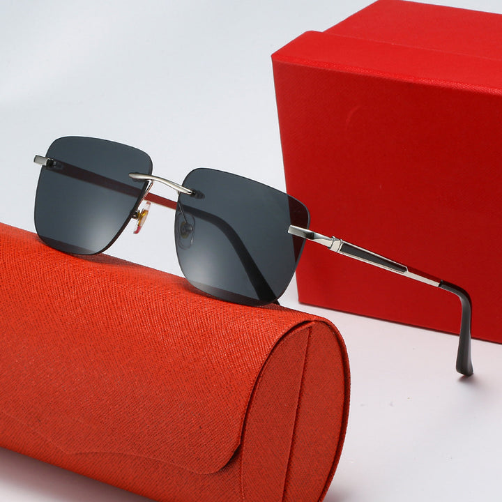 Damen modische rechteckige Halbrahmen-Sonnenbrille mit innovativem Design Karnz