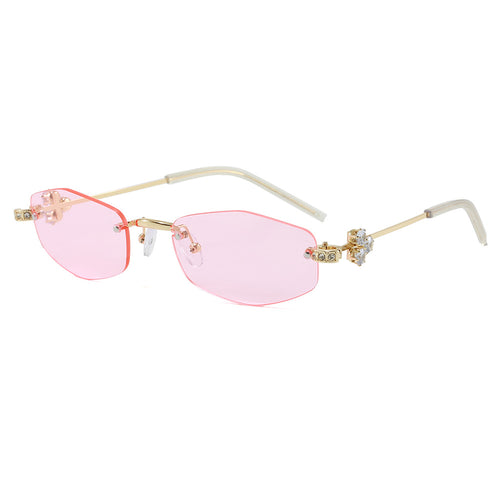 Modische Sonnenbrille Im Eleganten Rechteckdesign mit Blumigen Details Karnz