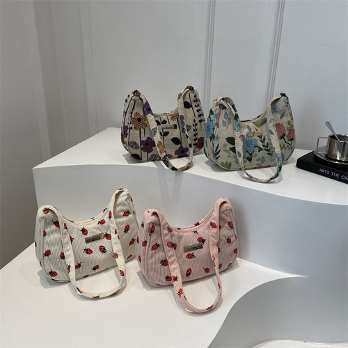 Erdbeer-Druck Mini Crossbody-Handtasche