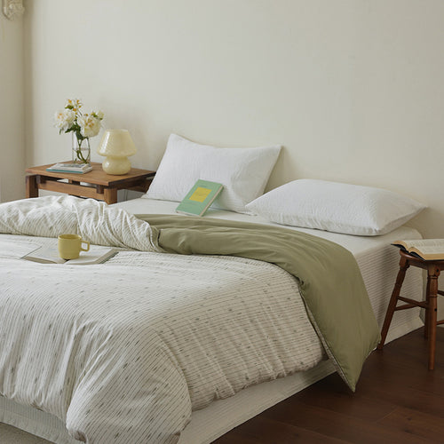 Bettwäsche-Set aus hochwertigem Baumwollsatin mit Bettbezug und Kissenbezügen