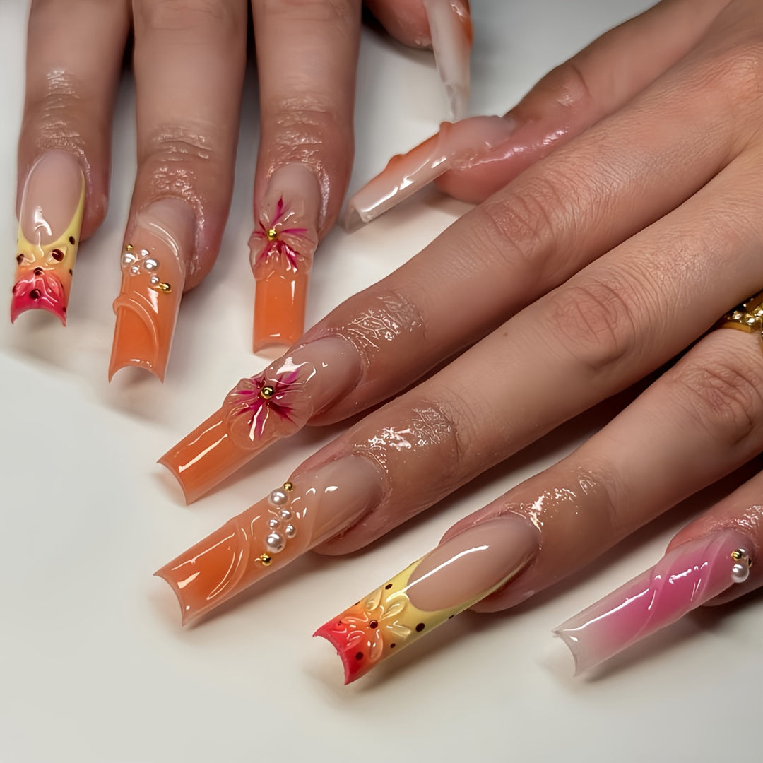 Dekorativer Press-On Nagelset Karnz