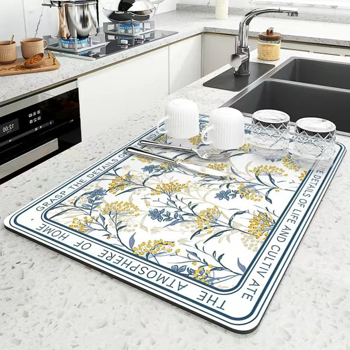 Dekorative Küchenmatte mit Blumenmotiv