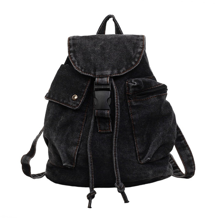 Lässiger Denim Kordelzug-Rucksack Karnz