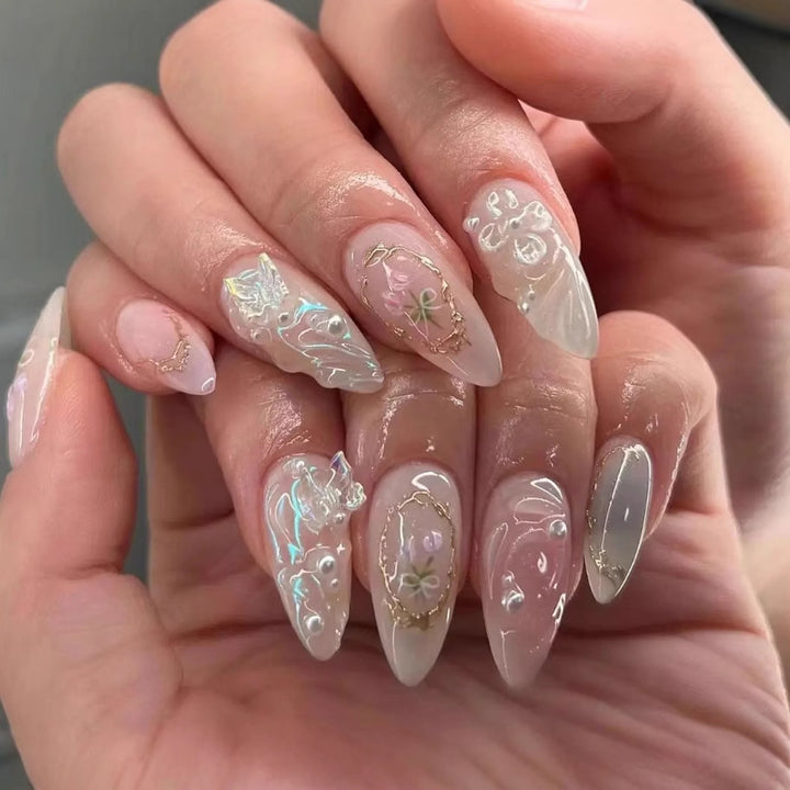 Künstlerische lange mandelförmige Nagelkunst-Verstärkungen Karnz