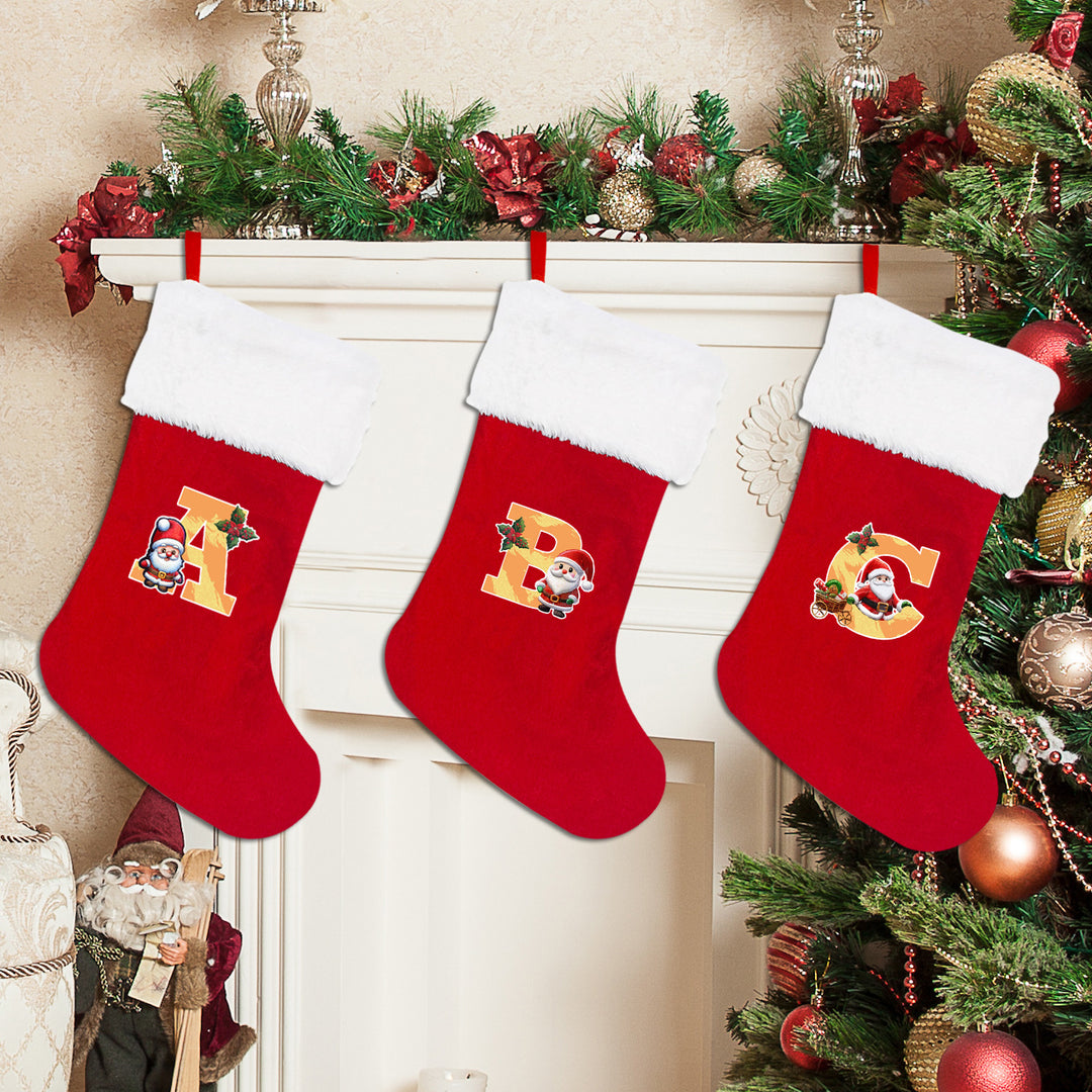 Festlicher Weihnachtsstrumpf mit personalisierbarem Motiv