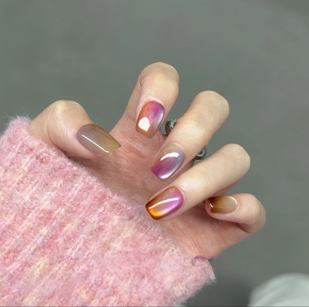 Florale Kunst Press-On Nagelset Karnz