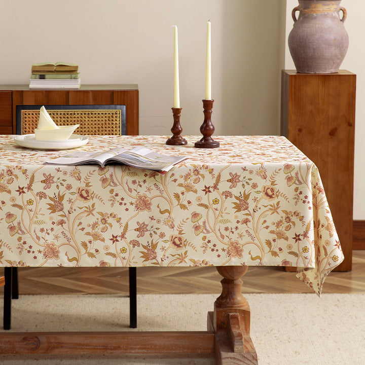 Beschichtete Tischdecke im Vintage-Blumenmuster aus Baumwollmischung Karnz