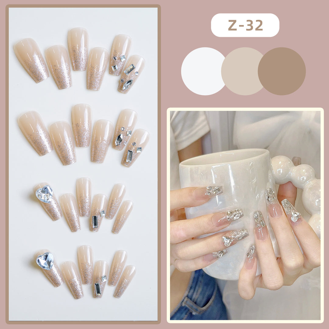 Funkelndes Strass-Kunstnagel-Set Karnz
