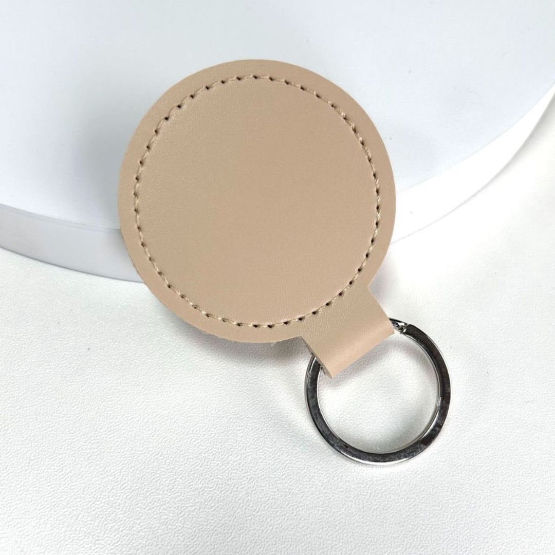 Premium Leder Runder Schlüsselanhänger Karnz
