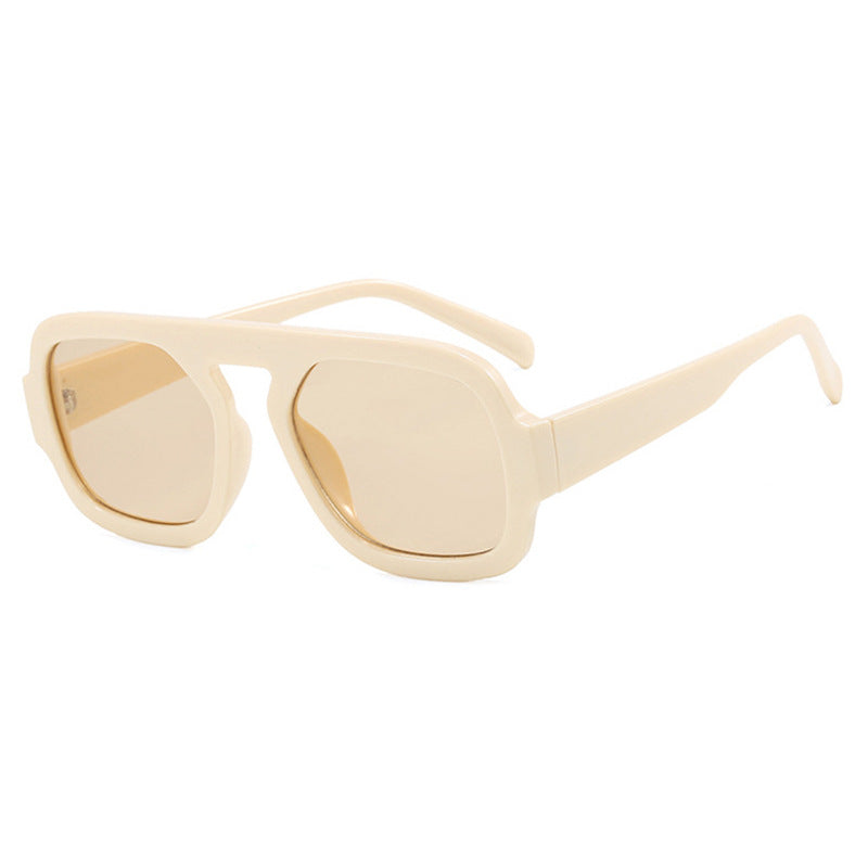 Damen stylische quadratische Sonnenbrille mit breitem Rahmen und UV-Schutz Karnz