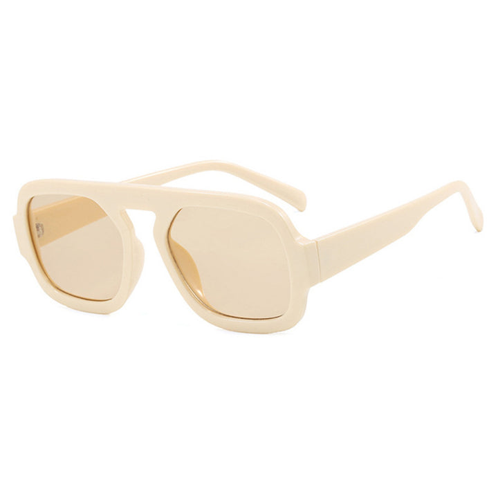 Damen stylische quadratische Sonnenbrille mit breitem Rahmen und UV-Schutz Karnz