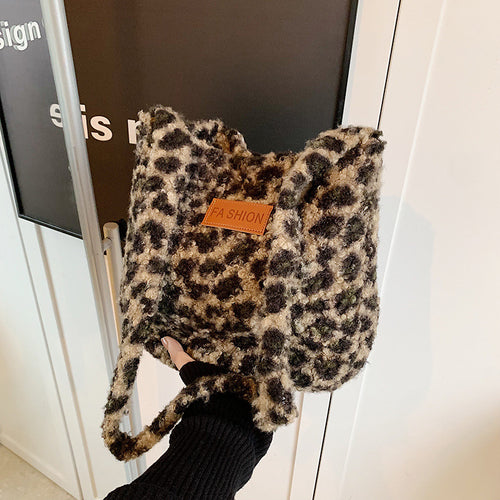 Weiche Leopardenmuster Schultertasche
