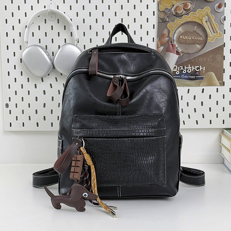 Stylische Krokodil-muster Leder Rucksack Karnz