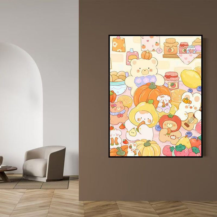 Verspielt Lebensmittel-Thema Leinwand Kunstdruck Karnz