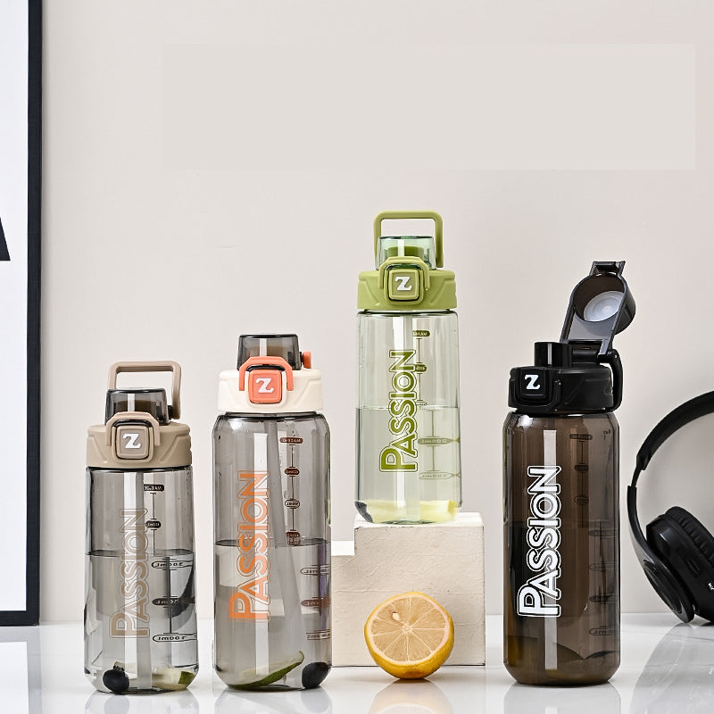Damen Trinkflasche mit integriertem Messsystem und Flip-Top-Verschluss Karnz