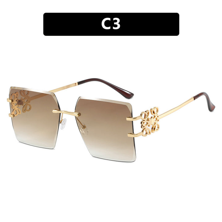 Damen Designer-Sonnenbrille mit auffälligem geometrischem Rahmen Karnz