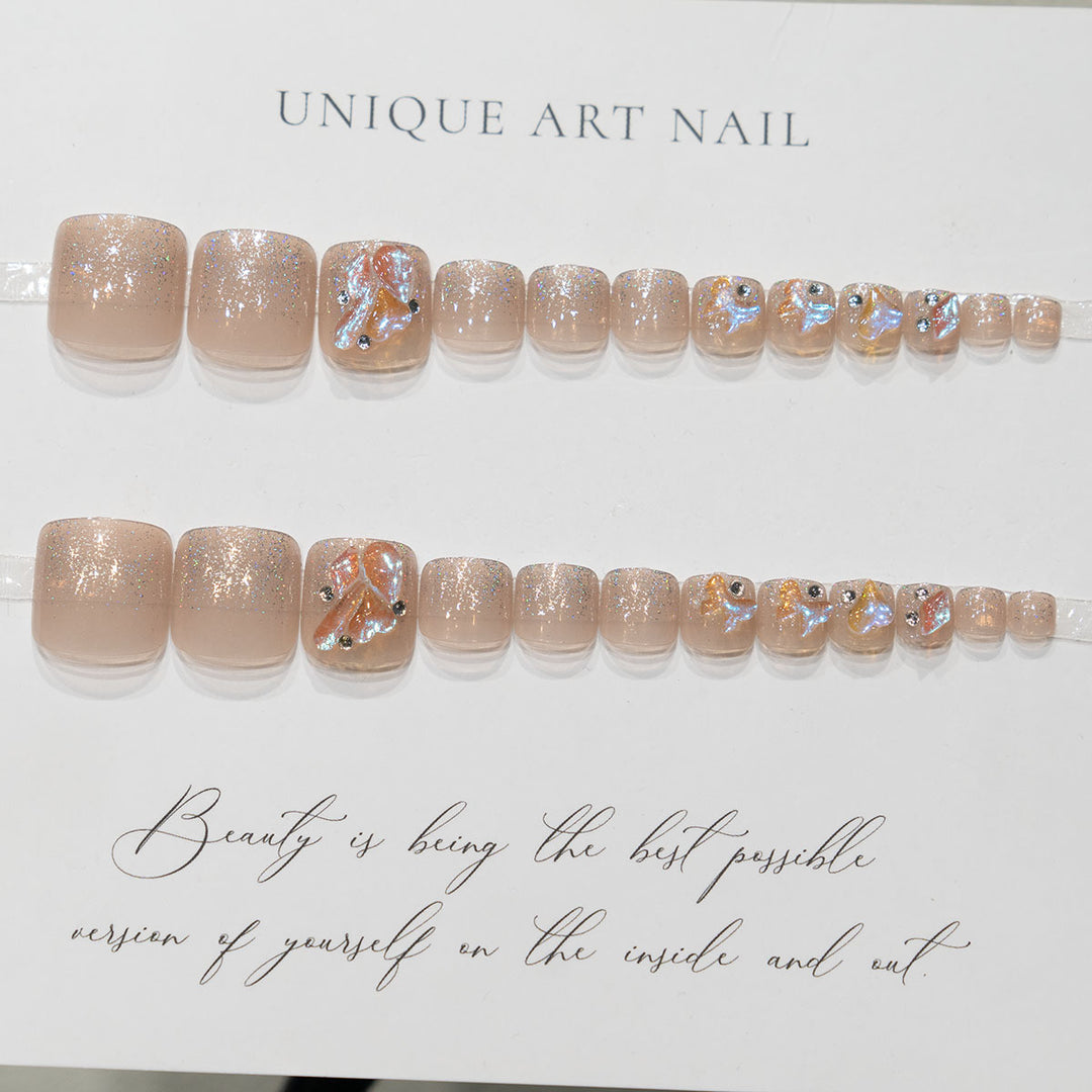 Funkelndes Kristall-Design Fußnagelkunst