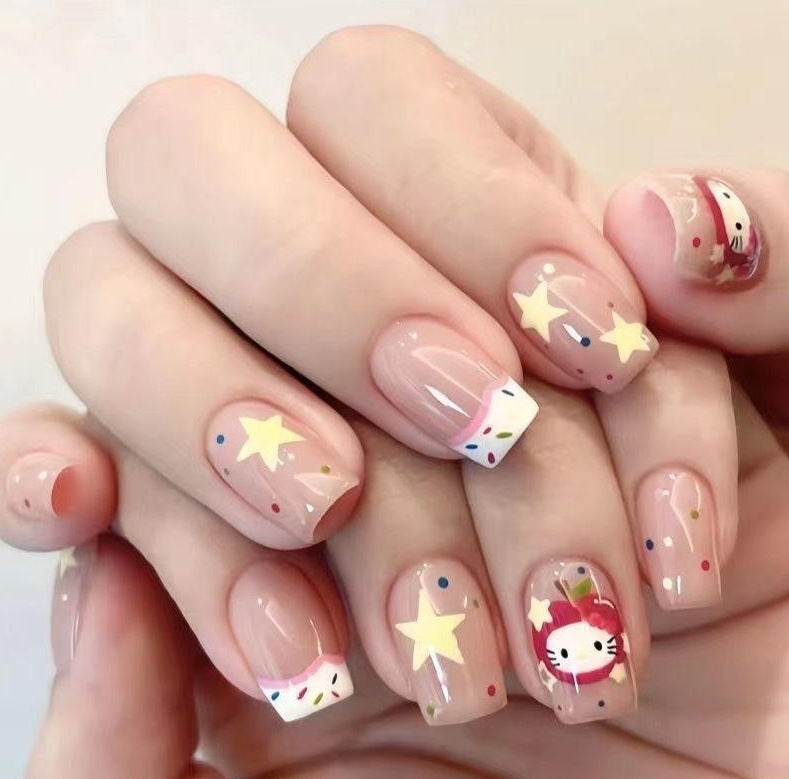Dekorative Glitzer French Tip Nagelverzierungen Karnz