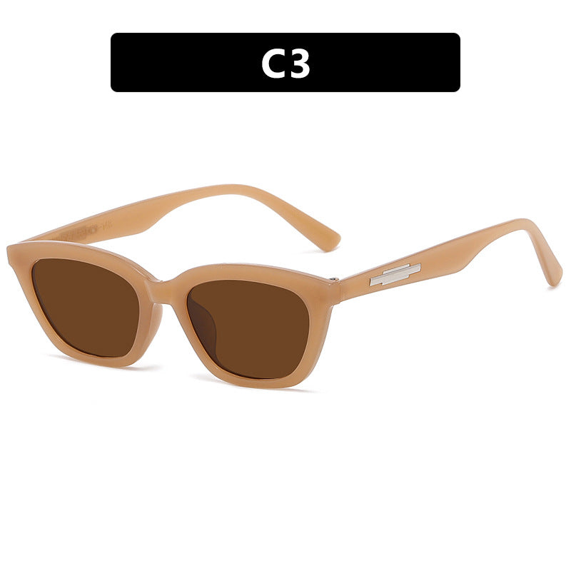 Damen trendige Sonnenbrille im eleganten Katzenaugen-Design mit schmalen Rahmen Karnz