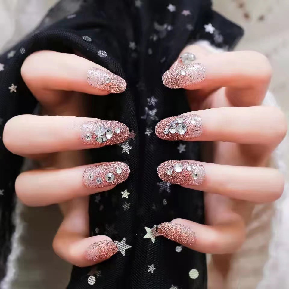 Glamouröse mit Strass verziert Press-On Nagelspitzen