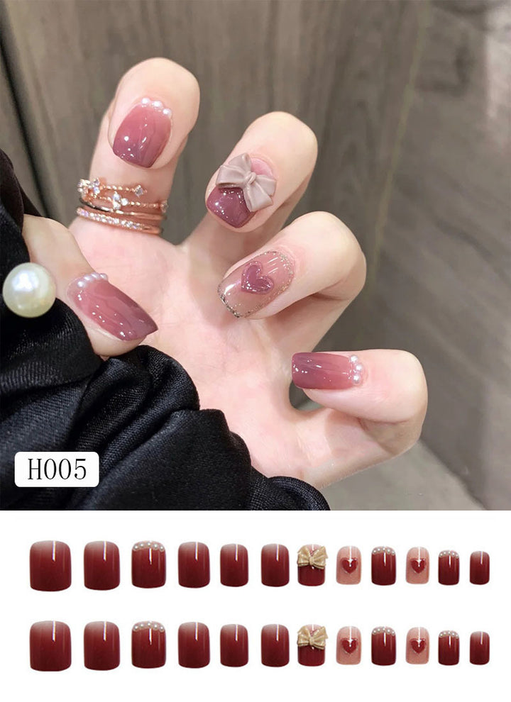 Künstliche Nagelspitzen mit Schleifen-Design Karnz