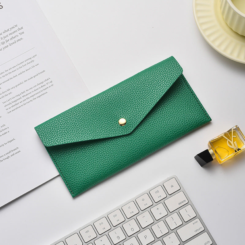 Elegante Texturierte Leder Clutch Wallet Karnz