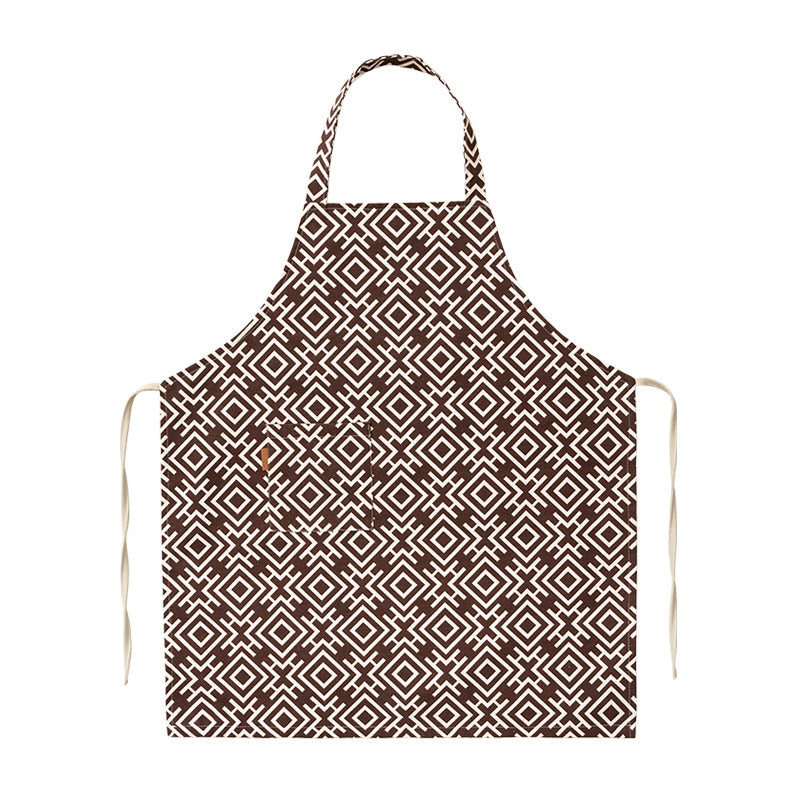 Bistro- und Kochschürze mit feiner Nadelstreifenstruktur und aufgesetzter Brusttasche