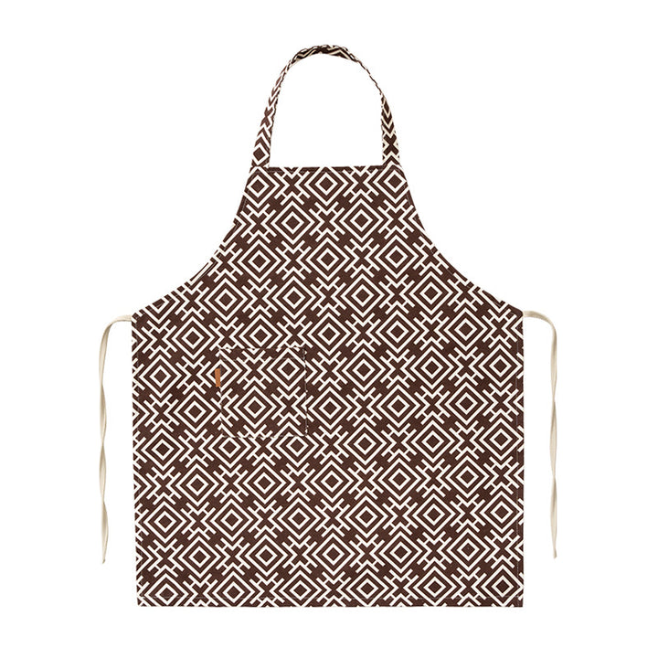 Bistro- und Kochschürze mit feiner Nadelstreifenstruktur und aufgesetzter Brusttasche