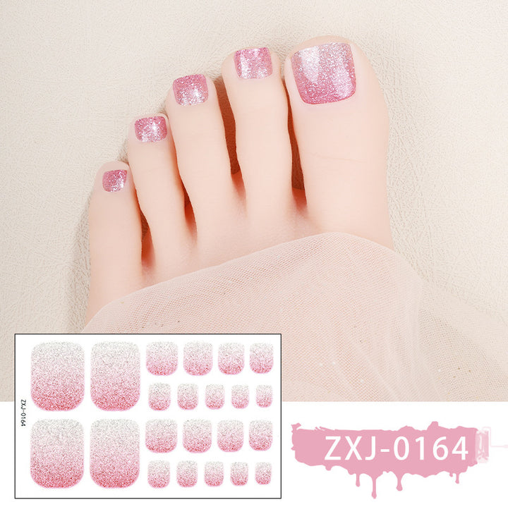 Glitzernde Glitter-Fußnagel-Wraps