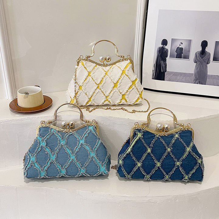 Vintage-inspirierte bestickte Handtasche