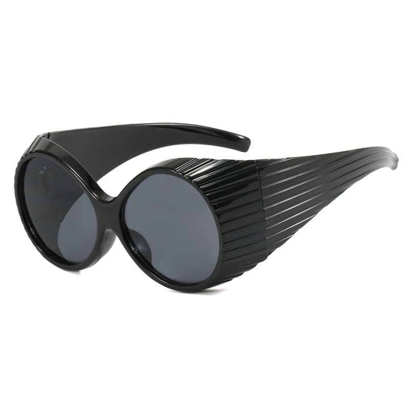Damen extravagante Sonnenbrille mit geschwungenem Rahmen Karnz