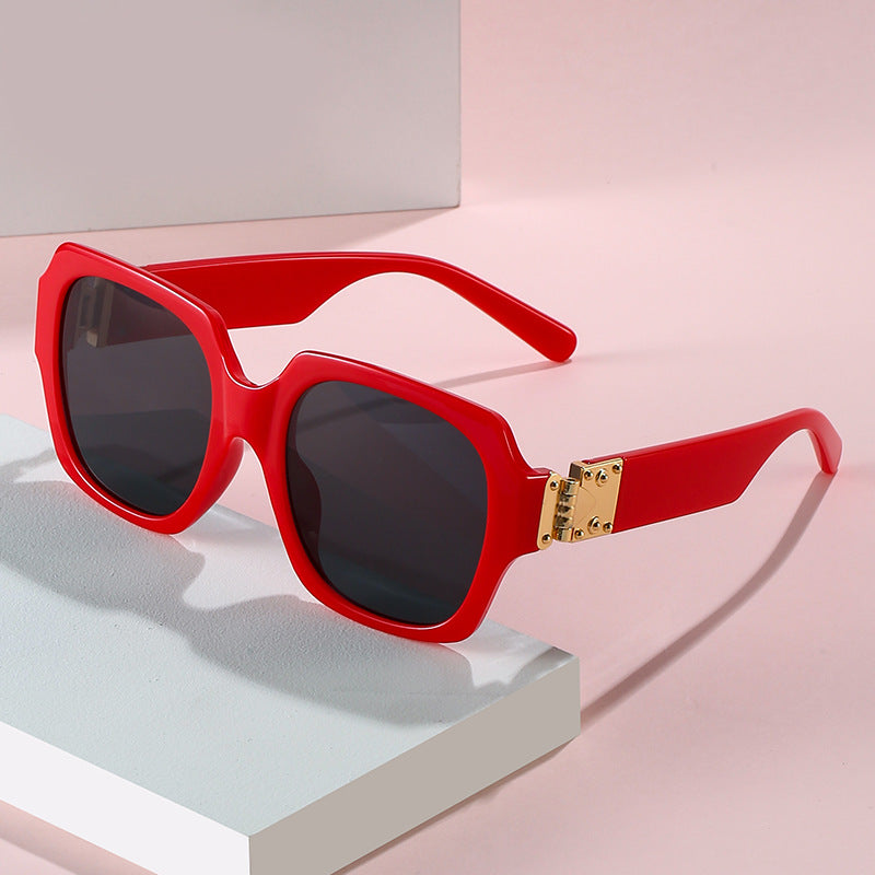 Damen modische oversized Sonnenbrille mit luxuriösen Metallelementen Karnz