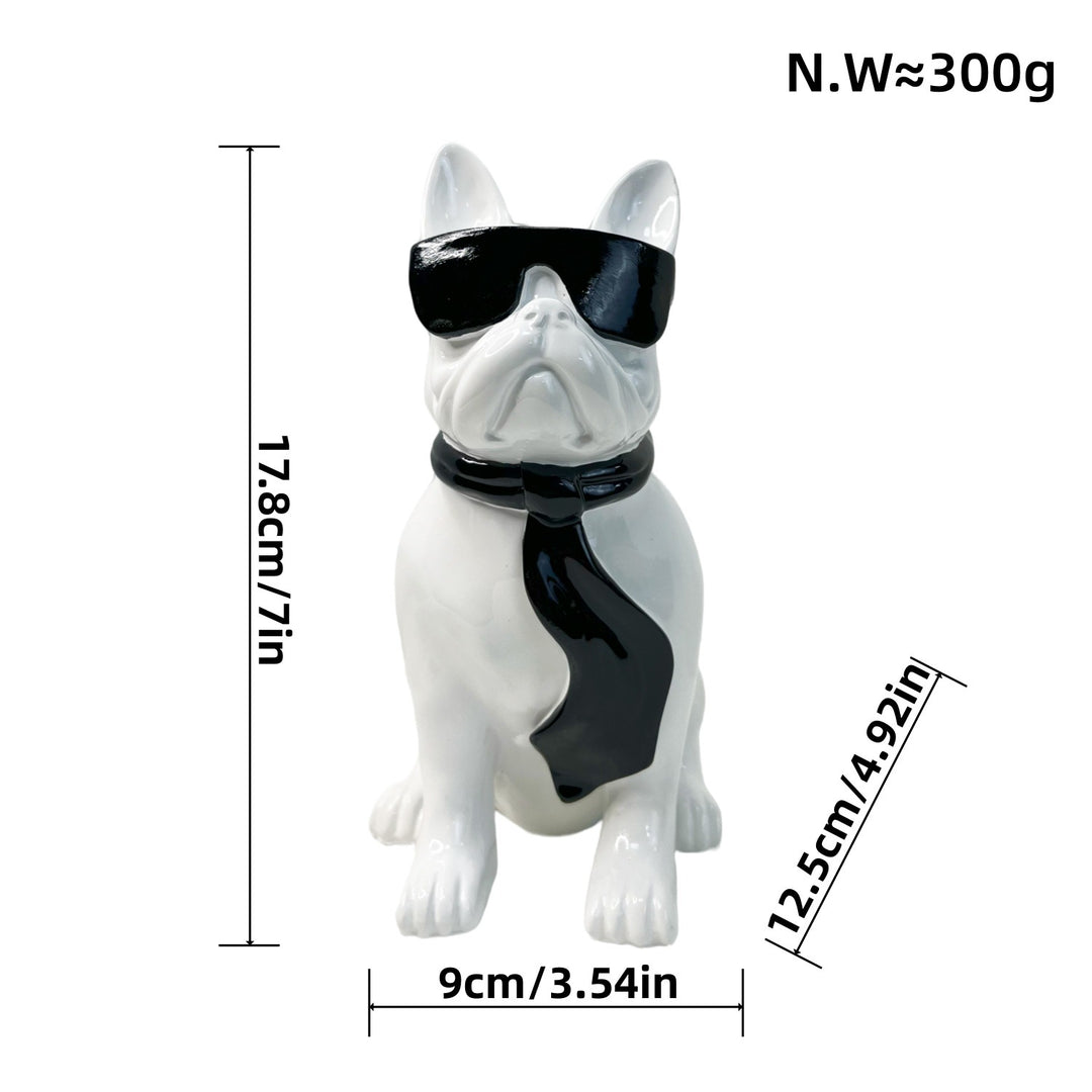 Bunte Bulldogge Dekofigur aus Kunstharz Karnz