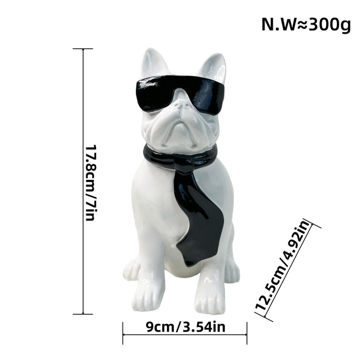 Bunte Bulldogge Dekofigur aus Kunstharz Karnz