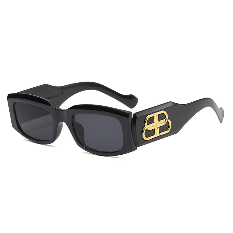 Damen modische quadratische Sonnenbrille mit luxuriösen Rahmenakzenten Karnz