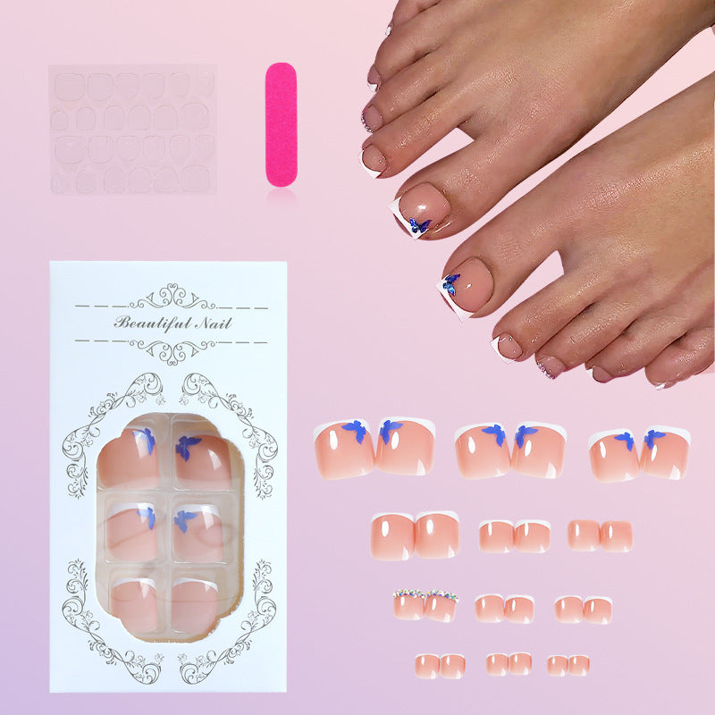 Elegante Press-On-Nagelset mit verspielten Schmetterlingsdesigns Karnz