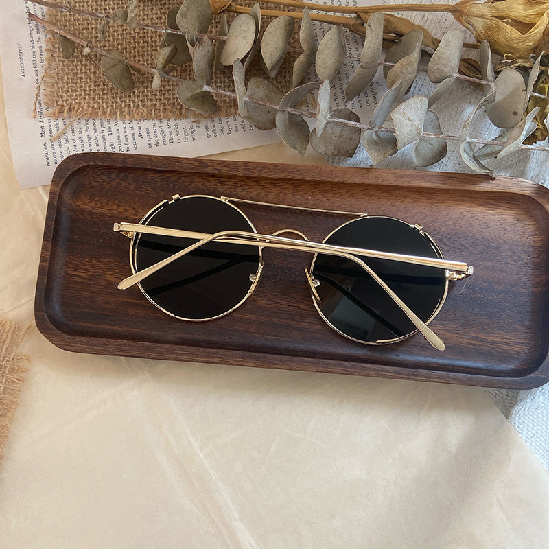 Modische Runde Sonnenbrille mit Feinem Metallrahmen Karnz